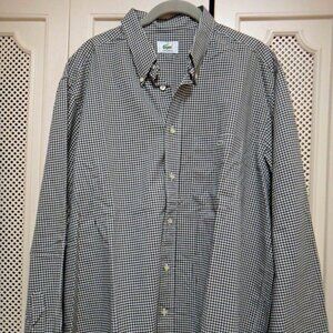 LACOSTE Shirt for Men, size 44 XL, black & white, 100% cotton, worn one time